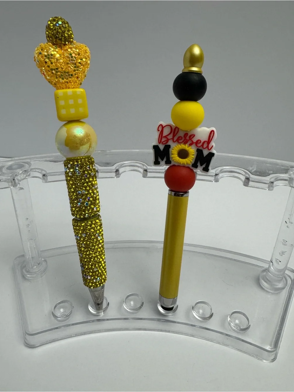 Yellow Beaded Decorative Stylus Pen – Blessed Mom Design